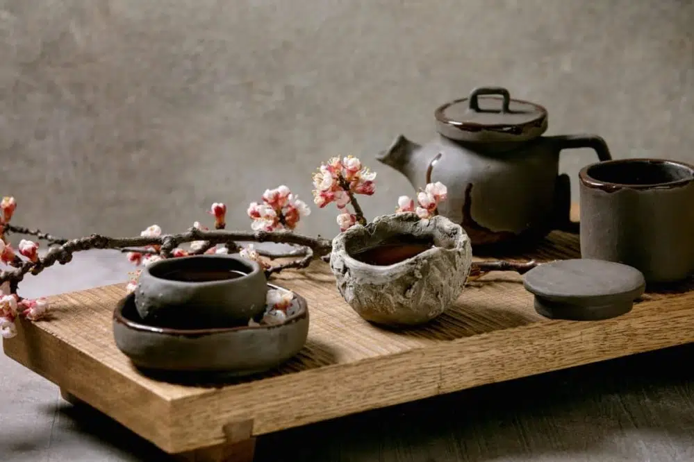 tea drinking wabi sabi style